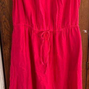 Bright Pink Drawstring Waist Sundress